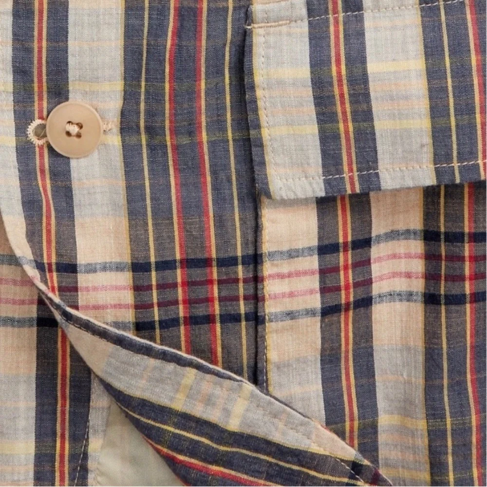 Ralph Lauren Double RL Unconstructed Madras Plaid Blazer